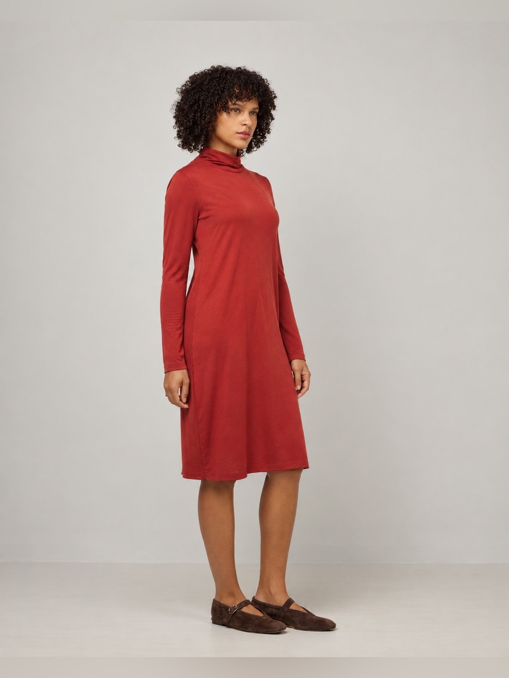 NEW J. Jill Turtleneck Dress Long Sleeve Orange/Rust Color Dress Medium 1011